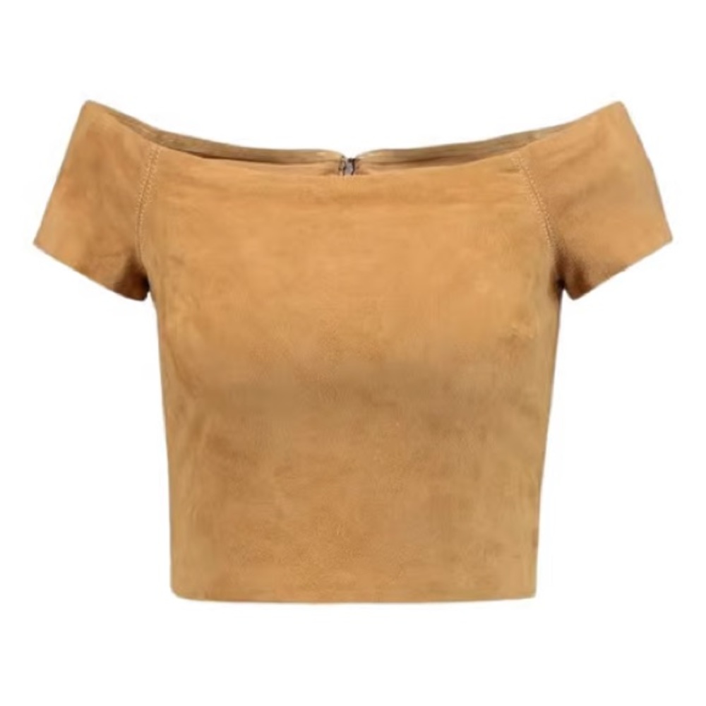 Rare Showroom Sample | Alice & Olivia Faux Suede Crop Top